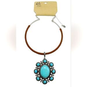 EL LYONS Turquoise and Brown Necklace